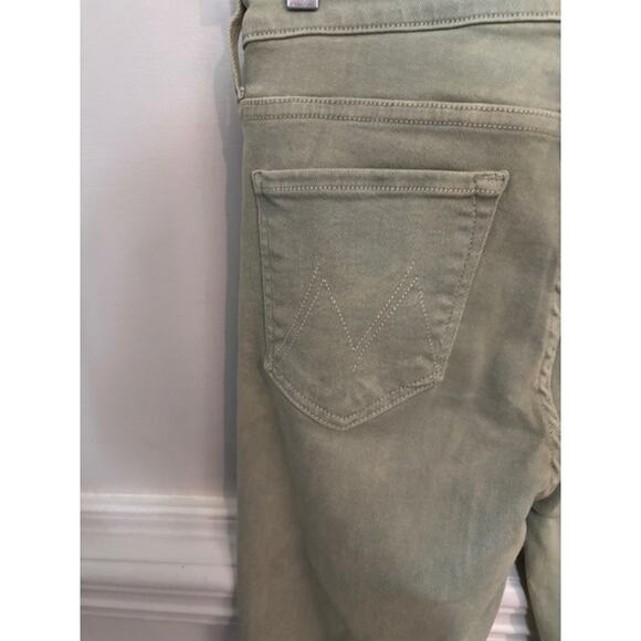 Mother Jeans The Weekender Fray Bootcut Flare High Rise Iceberg Green Size 29 - Picture 5 of 10